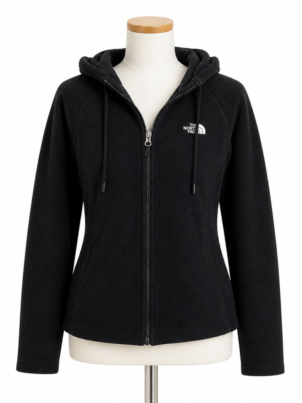 The North Face Black Full-Zip Hooded Fleece Jacket